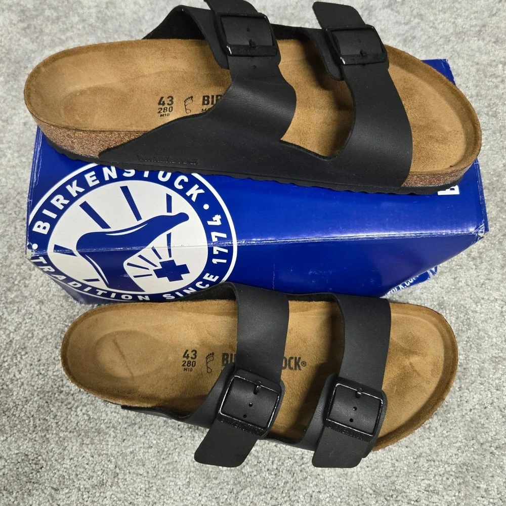 Birkenstock Arizona BS Black Birko-Flor Sandals Slide Men's Size US 10 EU 43 NEW